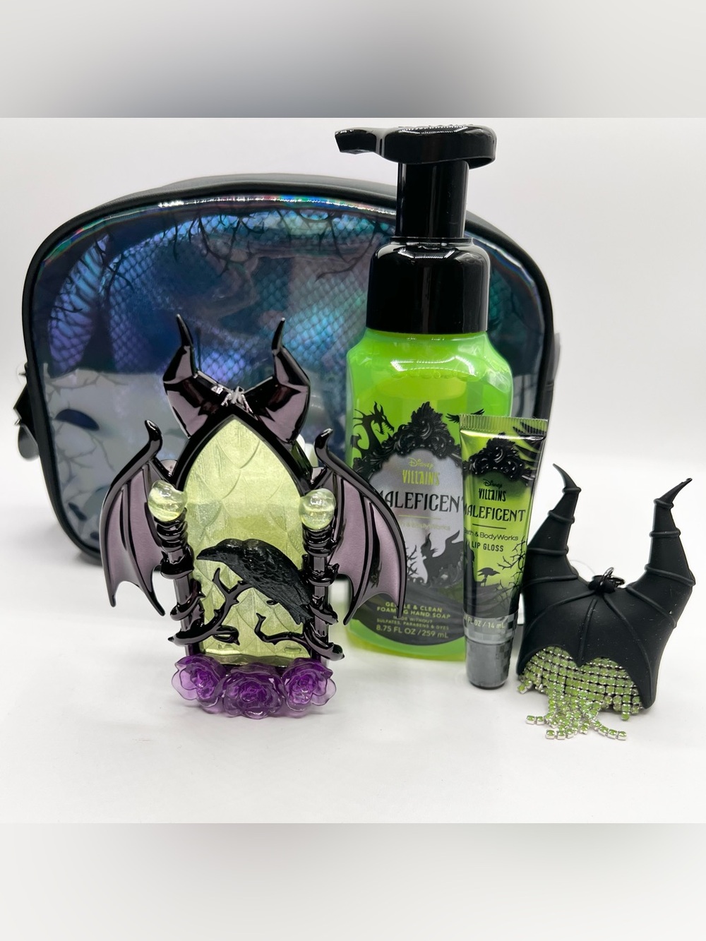 Disney Villains Maleficent Themed Cosmetic Bag and Accessories Set - NWT